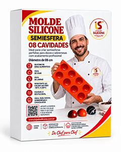 MOLDE DE SILICONE SEMIESFERA 8 CAVIDADES