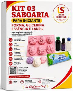 KIT 03 SABOARIA PARA INICANTE FORMA GLICERINA ESSENCIA E LAURIL