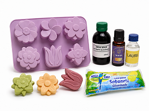 KIT 04 SABOARIA PARA INICANTE FORMA GLICERINA ESSENCIA E LAURIL