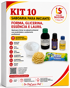 KIT 10 SABOARIA PARA INICANTE FORMA GLICERINA ESSENCIA E LAURIL