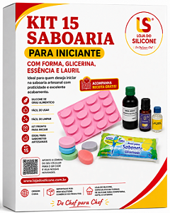 KIT 15 SABOARIA PARA INICANTE FORMA GLICERINA ESSENCIA E LAURIL