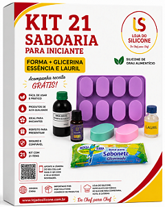 KIT 21 SABOARIA PARA INICANTE FORMA GLICERINA ESSENCIA E LAURIL