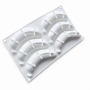 FORMA DE SILICONE BANANA COM 6 CAVIDADES