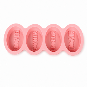 FORMA DE SILICONE OVAL 4 CAVIDADES HOME, FAMILY, HAPPY e LOVE