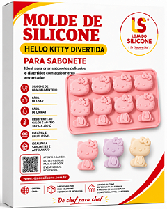 FORMA DE SILICONE HELLO KITTY DIVERTIDA PRATICA E VERSATIL