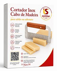 CORTADOR INOX ONDULADO COM CABO DE MADEIRA
