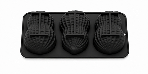 FORMA DE SILICONE PRETO MODELO AMENDOIM 03 CAVIDADES