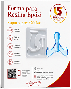MOLDE DE SILICONE PARA SUPORTE DE CELULAR EM RESINA EPOXI