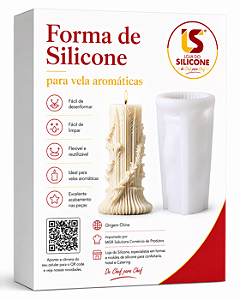MOLDE DE SILICONE PARA VELAS AROMÁTICAS, COLUNA DECORADA