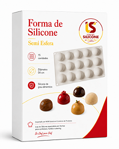 FORMA DE SILICONE SEMIESFERA 4CM 15 CAVIDADES
