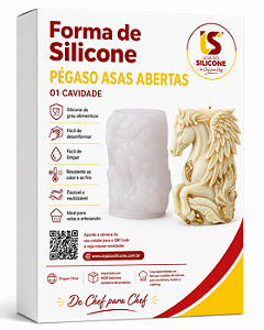 MOLDE DE SILICONE PÉGASO COM ASSAS ABERTAS PARA VELAS E SABONETES