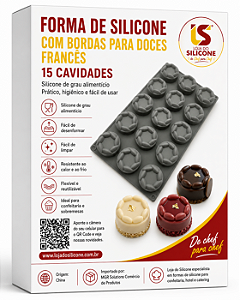 FORMA DE SILICONE COM BORDAS PARA DOCES E SOBREMESAS