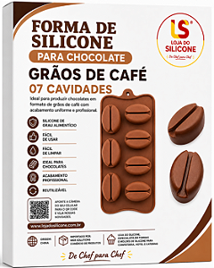 FORMA DE SILICONE GRÃO DE CAFÉ 7 CAVIDADES