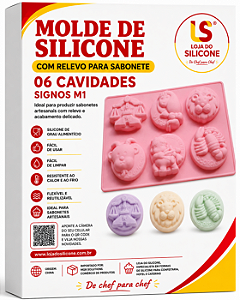MOLDE DE SILICONE SIGNOS DO ZODÍACO M1 PARA SABONETE