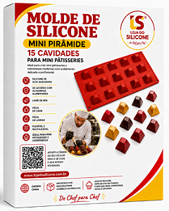 MOLDE DE SILICONE MINI PIRÂMIDE 15 CAVIDADES