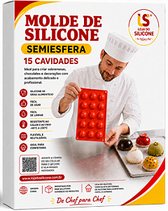 MOLDE E FORMA SILICONE SEMI ESFERA 15 CAVIDADES 4.5CM