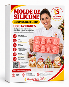 MOLDE DE SILICONE GNOMOS NATALINOS 8 CAVIDADES