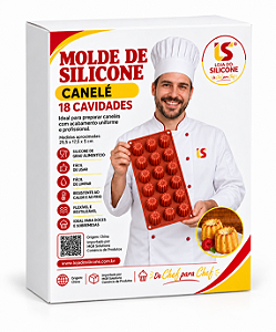 FORMA E MOLDE DE SILICONE PARA CANELLE 18 CAVIDADES