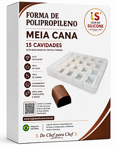 FORMA DE POLIPROPILENO MEIA CANA PARA CHOCOLATE