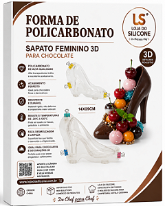 MOLDE DE POLICARBONATO SAPATO PARA CHOCOLATE 3D