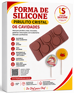 MOLDE PARA PIRULITO 5CM EM SILICONE 5 CAVIDADES