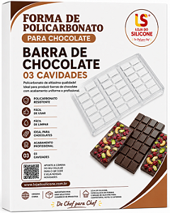 FORMA DE POLICARBONATO PARA BARRA DE CHOCOLATE