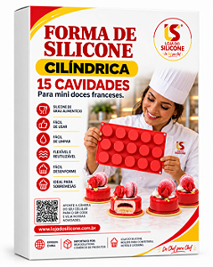 FORMA DE SILICONE CILÍNDRICA PARA MONO PORÇÕES