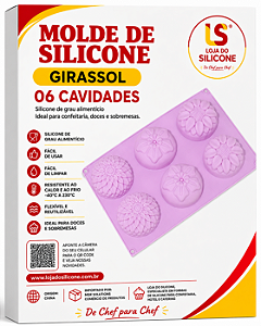FORMA DE SILICONE GIRASSOL 3D 6 CAVIDADES