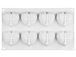 MOLDE DE SILICONE CORAÇÃO LAPIDADO 03 D