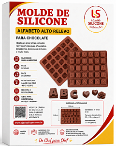 MOLDE DE SILICONE COM LETRAS DO ALFABETO