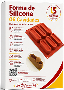 MOLDE DE SILICONE RETANGULAR PARA DOCES E SOBREMESAS