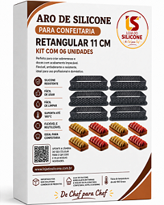 ARO DE SILICONE RETANGULAR ESTILO FRANCÊS KIT COM 06 PEÇAS