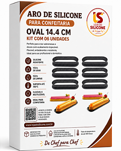 ARO DE SILICONE OVAL ESTILO FRANCÊS KIT COM 06 PEÇAS