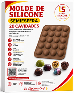 MOLDE DE SILICONE SEMI ESFERA 20 CAVIDADES