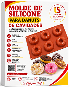 FORMA SILICONE PARA SAVARIM OU DONUTS 06 CAVIDADES