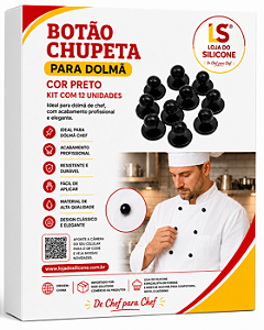 BOTÕES CHUPETA PRETO PARA DÓLMÃ 12 UNIDADES