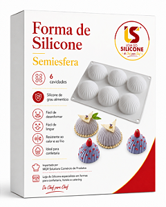 MOLDE DE SILICONE SEMI ESFERA PARA DOCES E SOBREMESAS