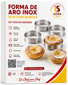 FORMA DE ARO INOX COM BORDAS SUPERIOR E INFERIOR