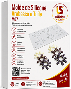 MOLDE DE SILICONE ARABESCO FLOR PARA CHOCOLATE