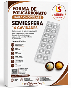 MOLDE DE POLICARBONATO PARA CHOCOLATE SEMIESFERA