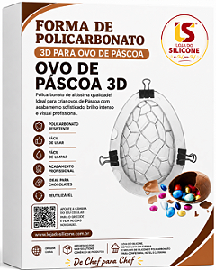 MOLDE POLICARBONATO 3D PARA OVOS DE CHOCOLATE PÁSCOA