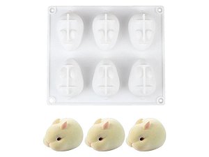 MOLDE DE SILICONE COELHO 3D PÁSCOA
