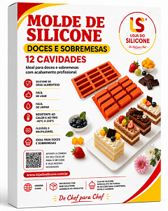 MOLDE DE SILICONE PARA CONFEITARIA MONO PORÇÕES RETANGULAR