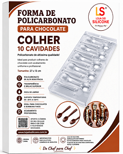 MOLDE COLHER 3D POLICARBONATO PARA CHOCOLATE