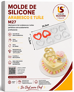 MOLDE DE SILICONE ARABESCO CHOCOLATE CORAÇÃO