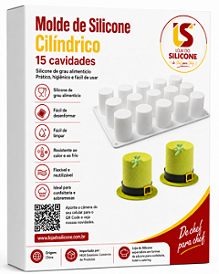 MOLDE DE SILICONE CILÍNDRICO ALTO PARA SOBREMESAS