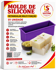 MOLDE DE SILICONE RETANGULAR FLEXÍVEL MULT FUNÇÃO
