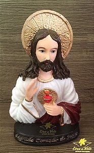 Busto Sagrado Coração de Jesus em resina - 12 cm