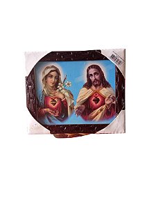 Quadro Sagrado Coração de Jesus e Maria 20x25cm