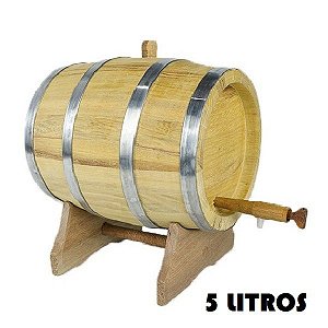 Barril de Madeira Amburana / Umburana Natural - Aro Inox (5 Litros)